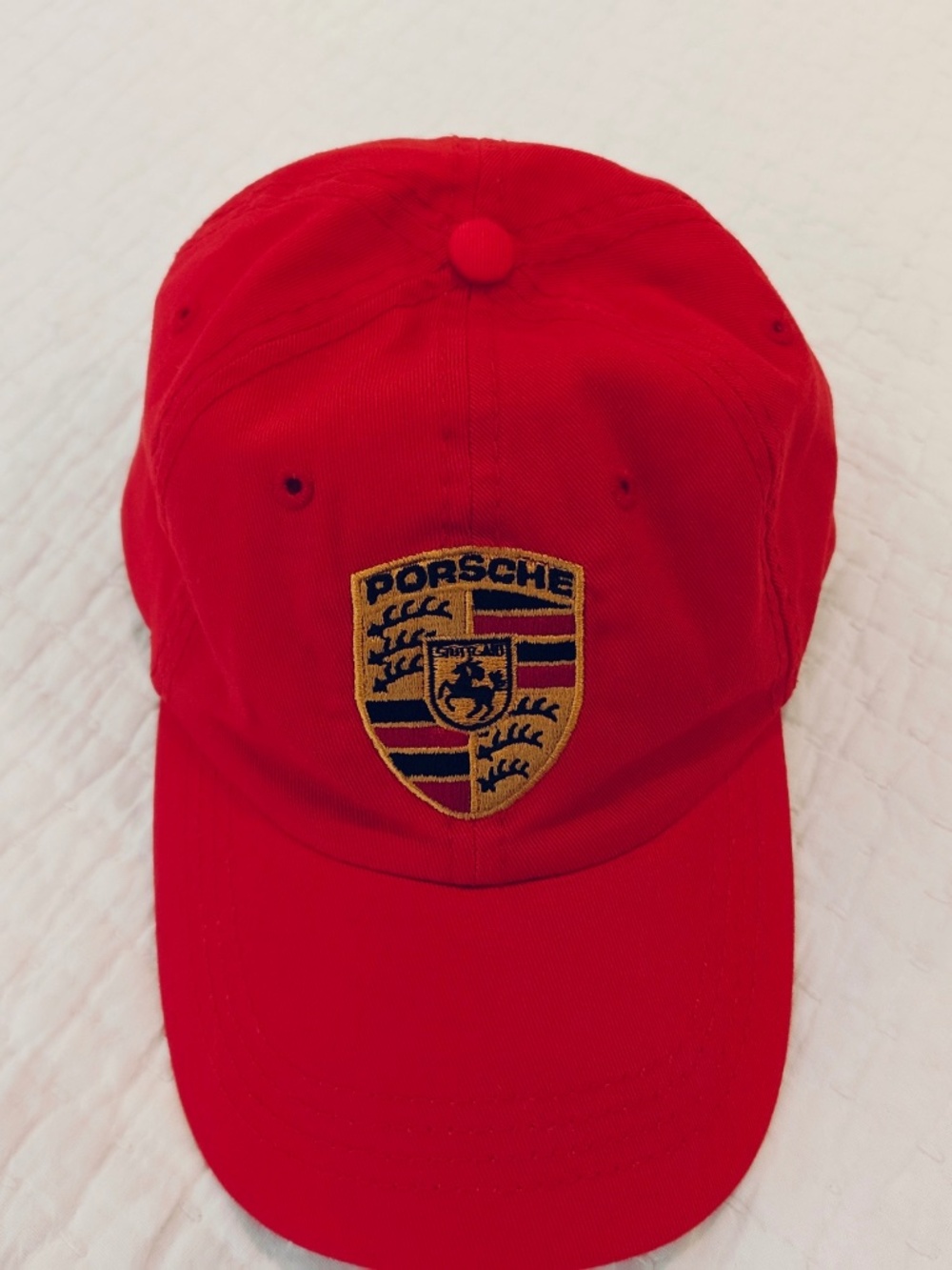 Porsche Hat Cap Fitted One Size Red Suncoast Racing Motorsports Strap Back Crest